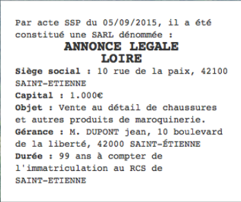 annonce legale loire